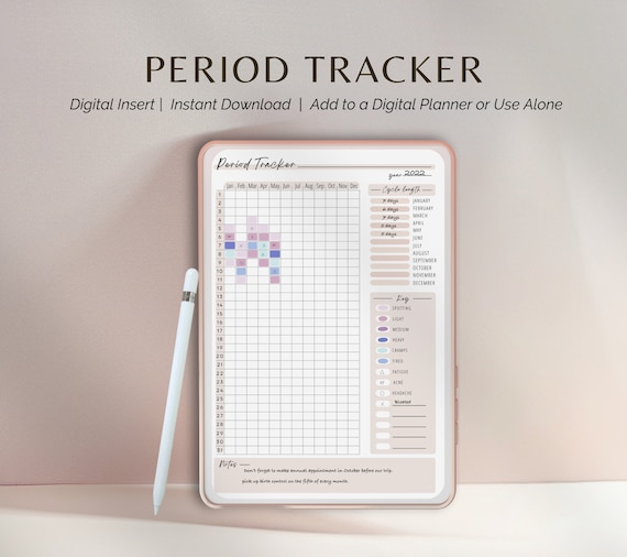 Period Tracker Digital Planning Template  Digital Planner  Digital Download Planner Insert Cycle Tracker for Tablets iPads and Phones