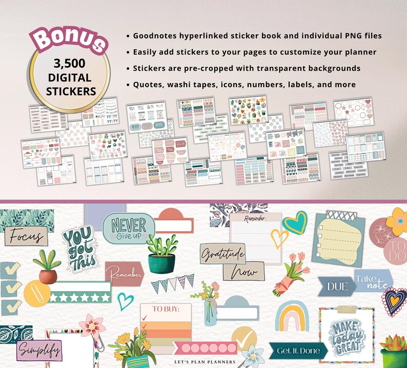 2026 2027 Digital Planner Goodnotes Notability iPad Weekly & Monthly ...