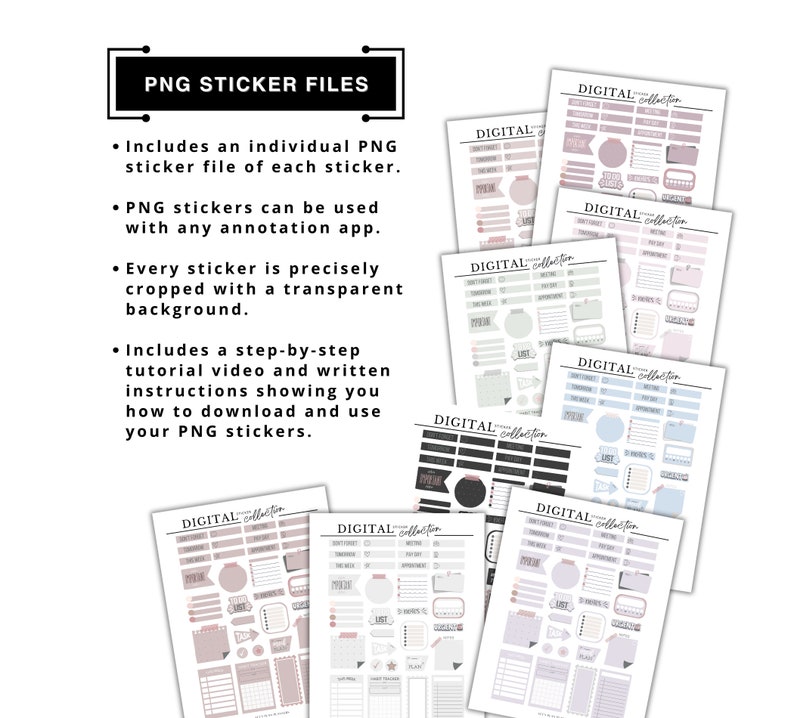 Digital Sticker Set Digital Planner Stickers W/ Goodnote Sticker Book ...