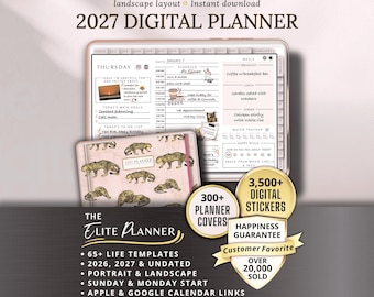 2027 Digital Planner Weekly Daily Goodnotes Template