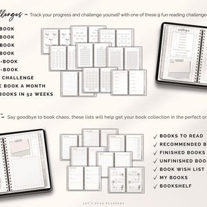 Reading Journal Digital Planner for iPad & Android Gift for Book Lover ...