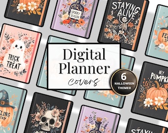 Halloween Digital Planner Covers: iPad, Tablet, Goodnotes (PNG)