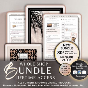 Digital Planner, Digital Sticker, Whole Shop Bundle, Budget, Fitness, Notebook, Goals and Meal Planning for iPad and Tablet, GoodNotes Etc.. image 1