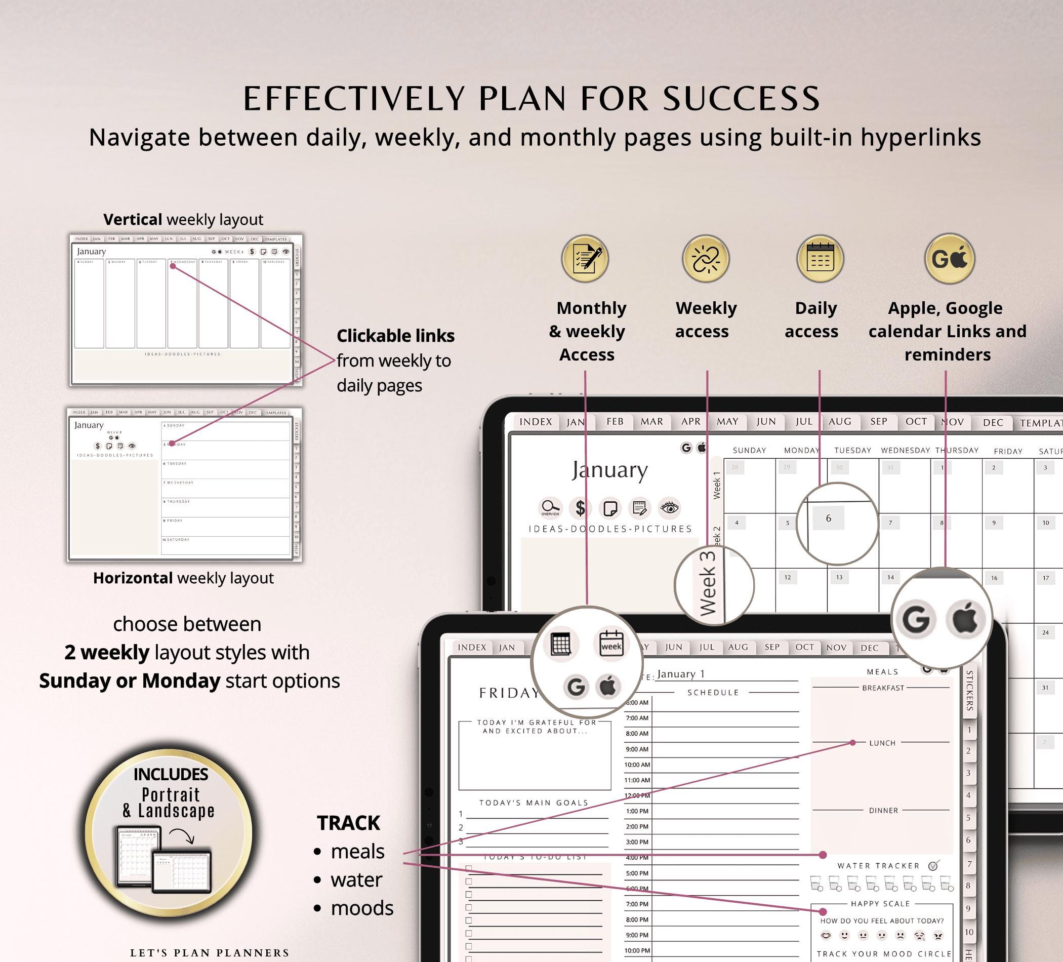 2027 Digital Planner Goodnotes iPad Template Weekly Notability ...