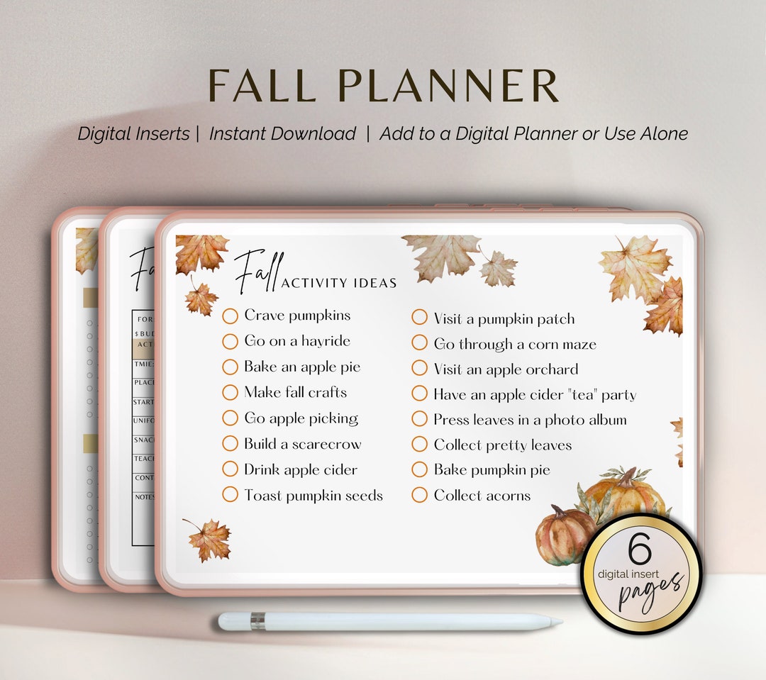 Fall Planner Digital Templates iPad Planner Digital Planner Goodnotes ...