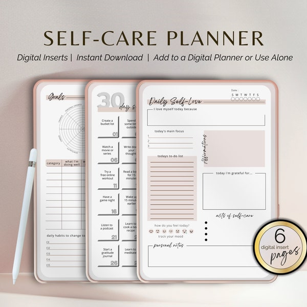 Self-Care for Busy Women, Self-Care Planner, Daily Self-Love, Wheel of Life Goals, Self Reflection, Weekly Practices, 30-Day Care Challenge