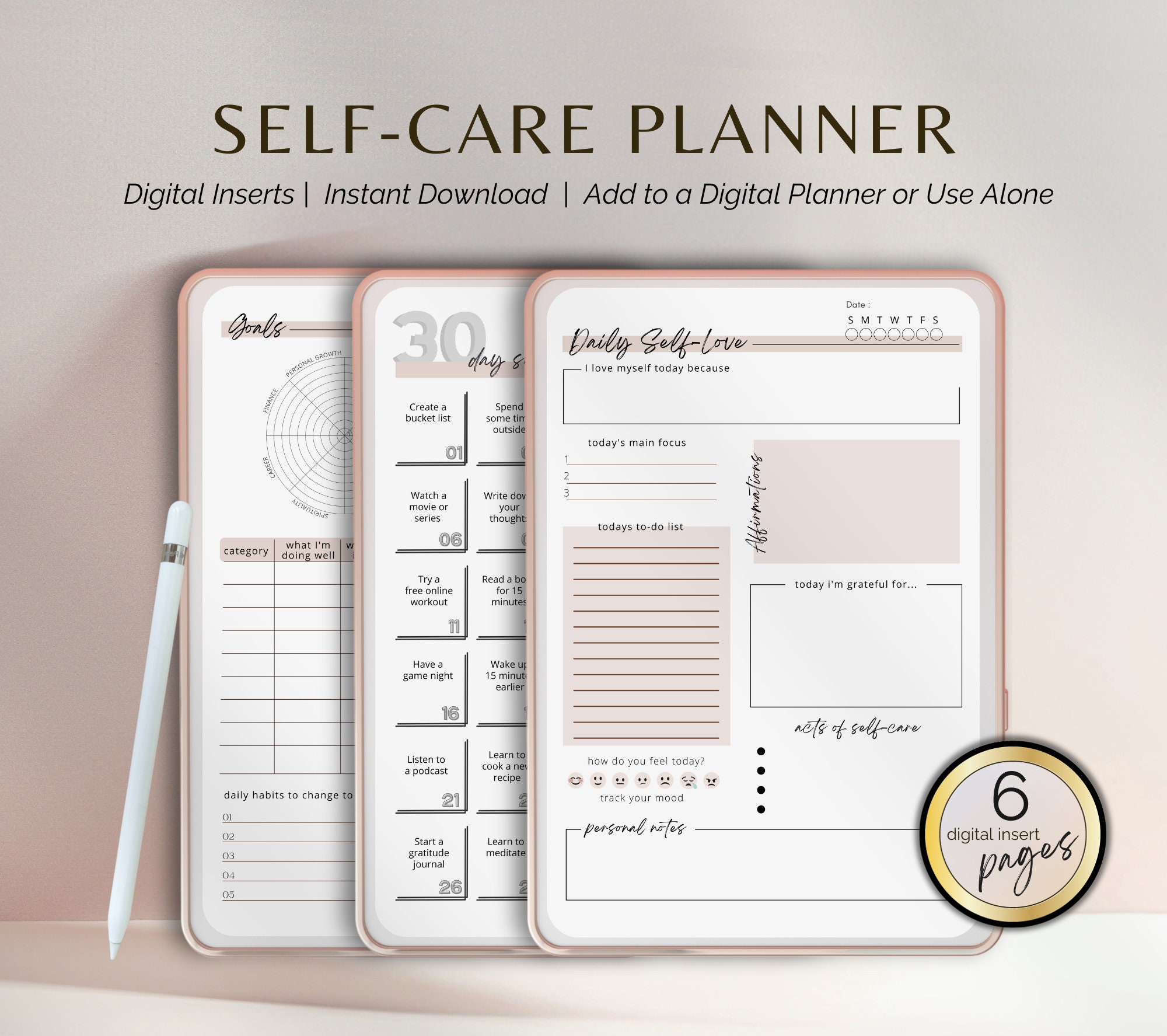 A6 Self Care Checklist Tracker, Self Help Journal, Daily Routine Planner,  Weekly Self-care, Mental Health, Wellness Planner, A6 Planner, PDF 
