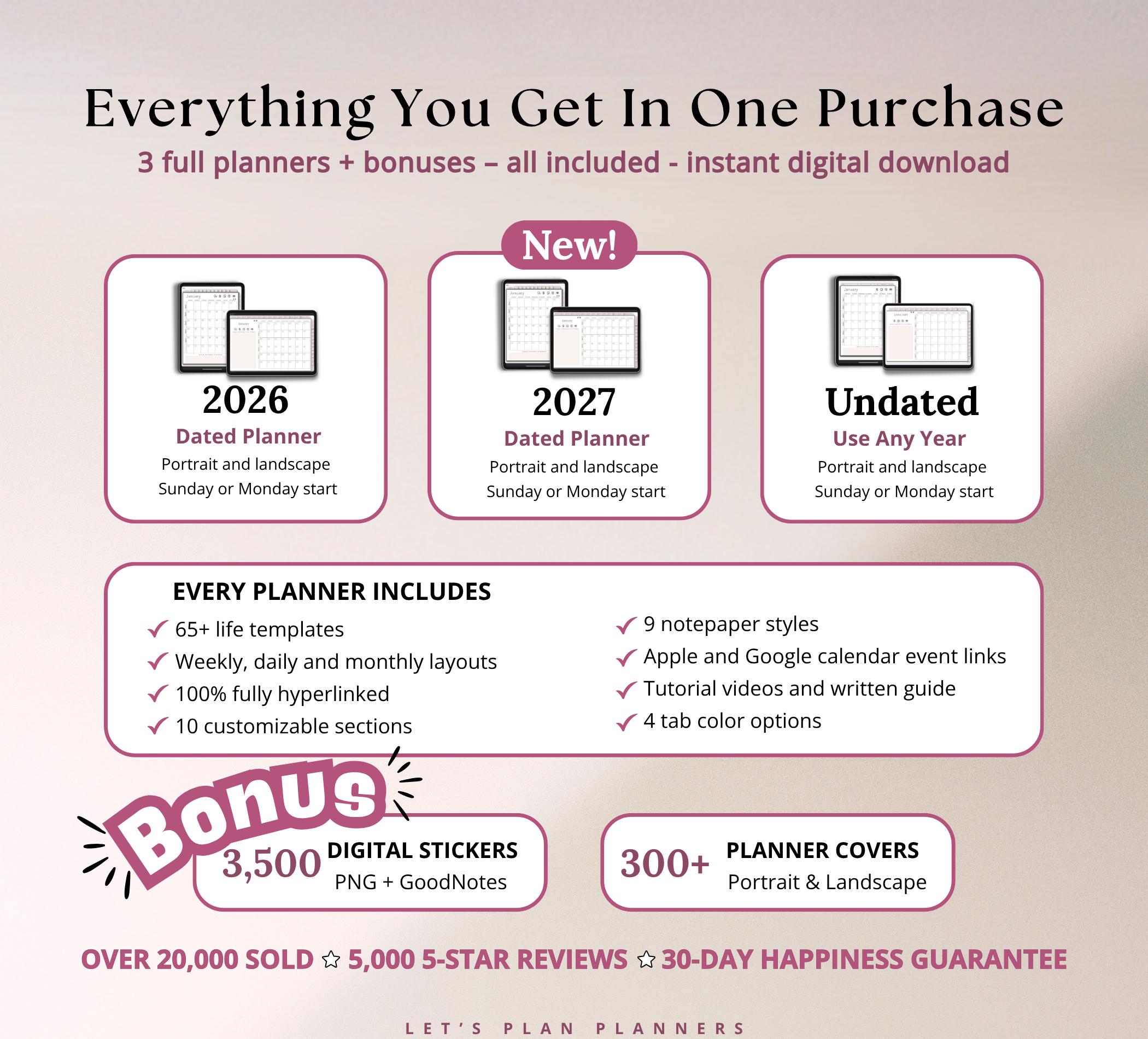 2027 Digital Planner Goodnotes iPad Template Notability Tablet Digital ...