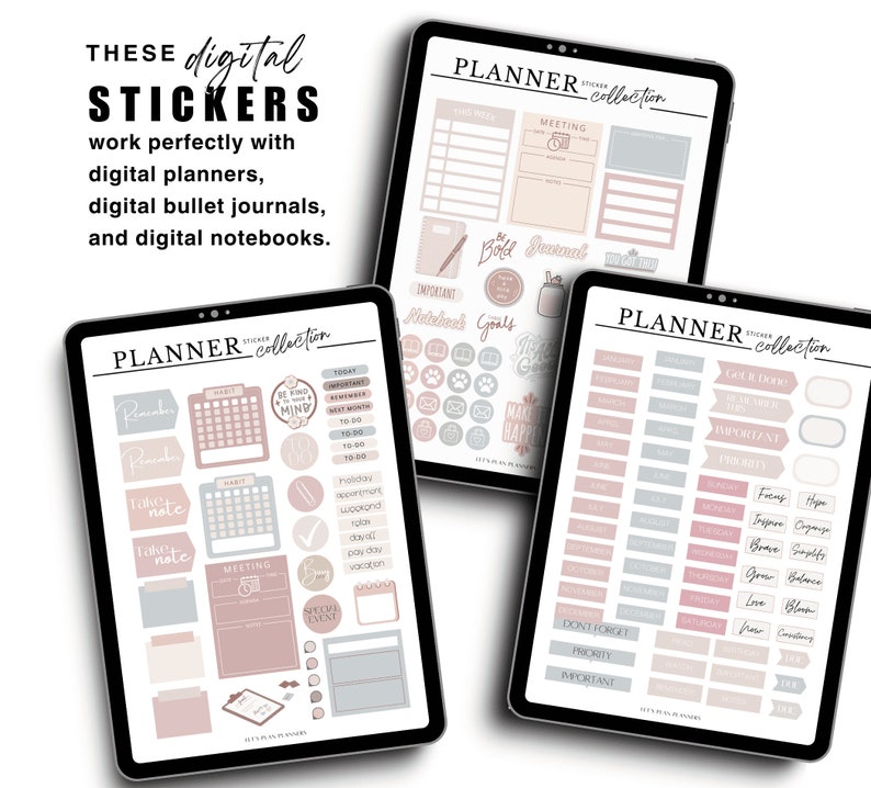 Digital Stickers Everyday Planner Stickers Digital Planner Individual PreCropped PNG Stickers and GoodNote Sticker Book Digital Stickers image 3