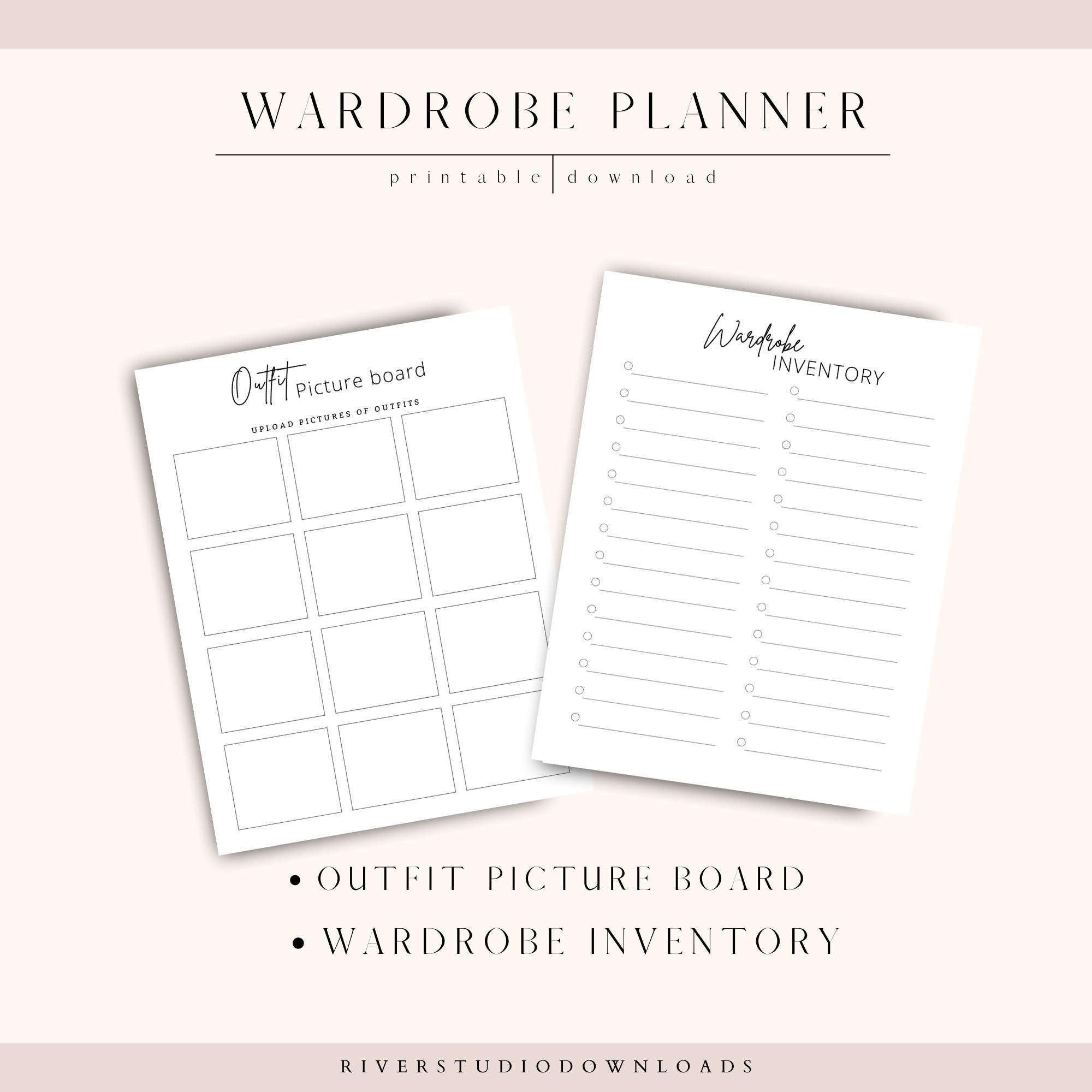 Wardrobe Planner Template Bundle Digital Planner Printable - Etsy
