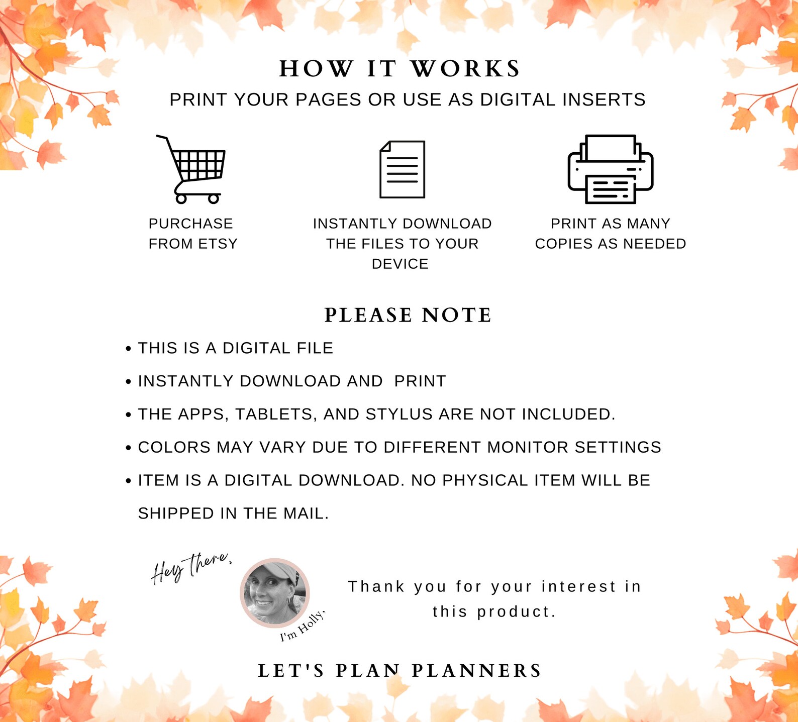 Fall Planner Printable Thanksgiving Planner Fall Daily Monthly and ...