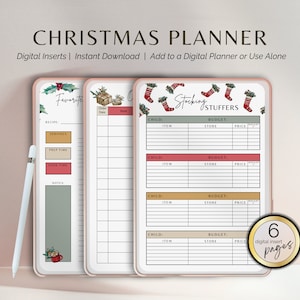 AGENDA DI NATALE Planner digitale iPad Modello GoodNotes Menu delle feste Lista dei regali di Natale Inserti digitali Tracker del Black Friday e del Cyber Monday