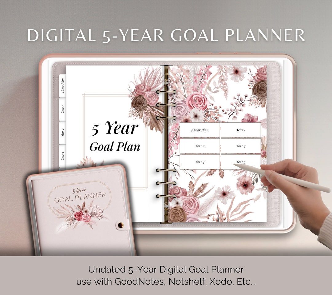 Goal Planner 5-year Digital Planner, Undated Goodnotes iPad and ...