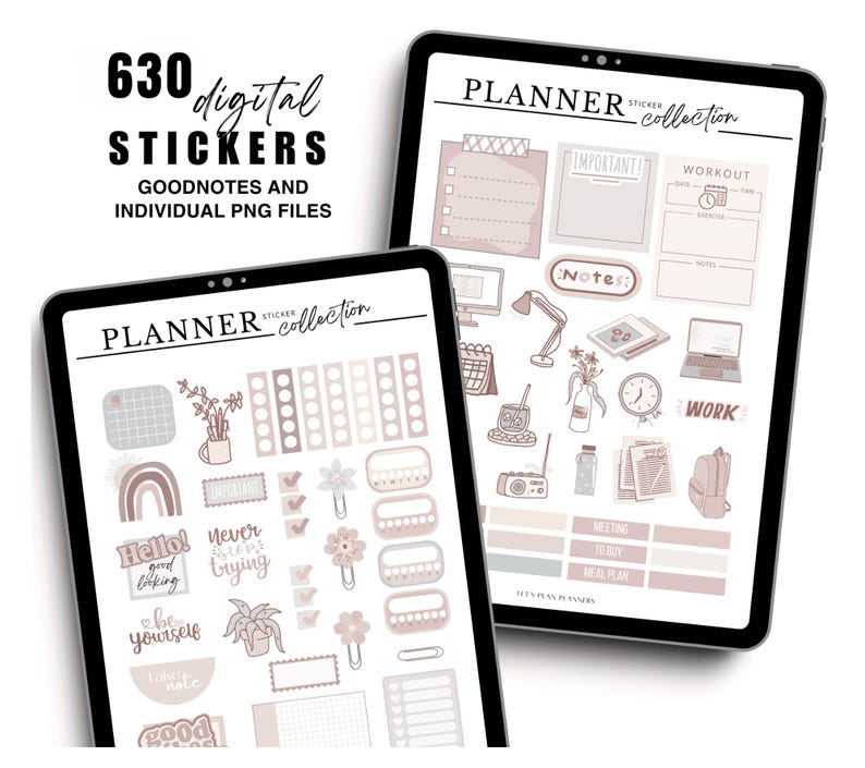 Digital Stickers Everyday Planner Stickers Digital Planner Individual PreCropped PNG Stickers and GoodNote Sticker Book Digital Stickers image 2