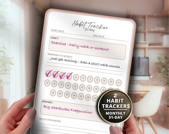 Habit Tracker PNG Insert Widget Template Goodnotes iPad Digital Planner