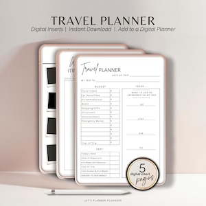 Digitala reseplanerare: Packlista, budget, resplan (Goodnotes, iPad) (PDF-nedladdning)