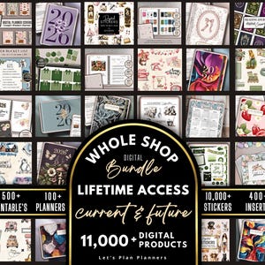 Digital Planner 2026 Customizable WHOLE SHOP BUNDLE Goodnotes iPad Template Journal Stickers Printable & Inserts