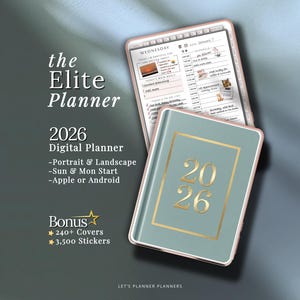 Digital Planner 2026 Portrait, Weekly Daily Planner for Noteful iPad and Android Devices