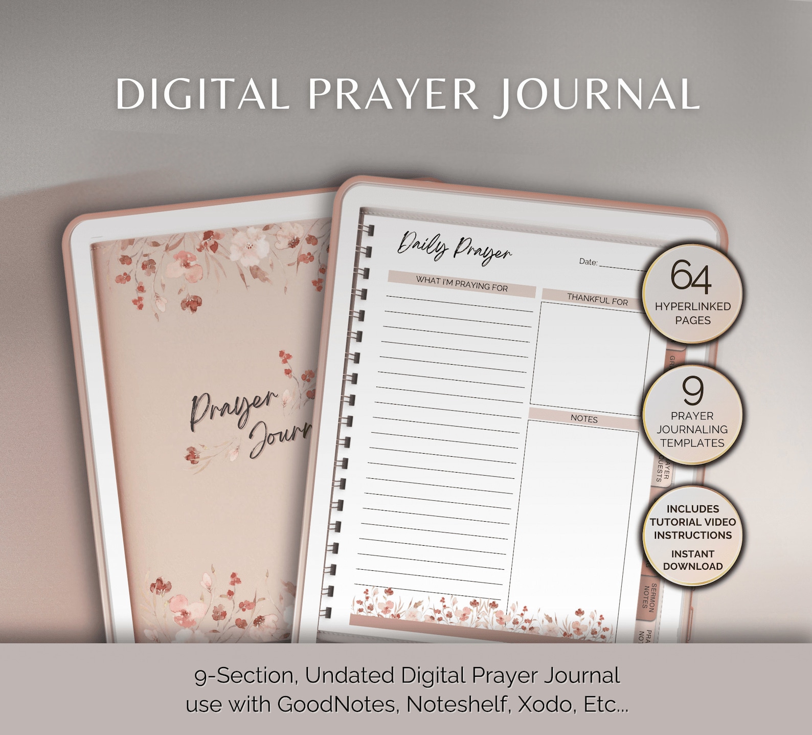 Prayer Journal Goodnotes iPad and Notability Digital Planner Bible ...