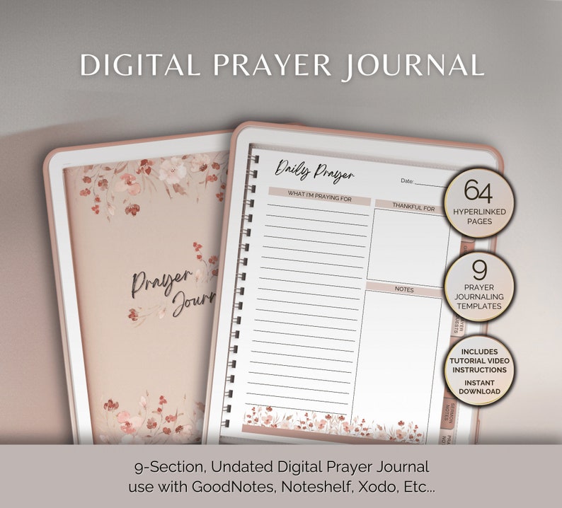 Prayer Journal Goodnotes iPad and Notability Digital Planner Bible ...