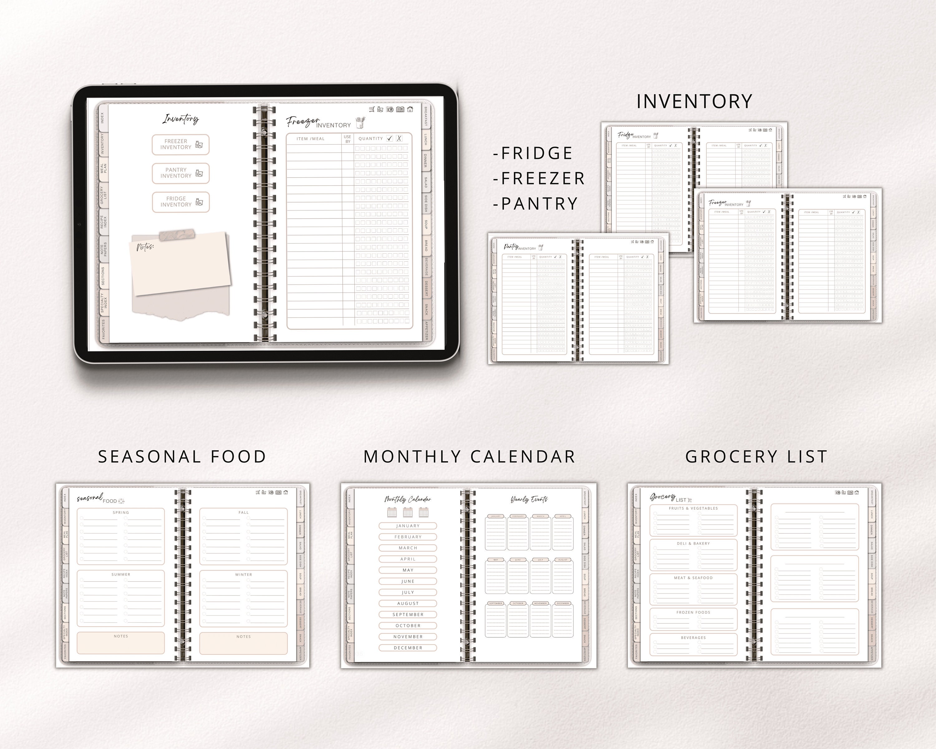 Digital Meal Planner and Recipe Book, Goodnotes iPad Daily Food Journal ...