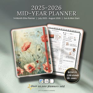 Mid-Year 2025 2026 Digital Planner  iPad Teacher Planner  Dated Daily Weekly and Monthly Planner GoodNotes Template  Notability Planner