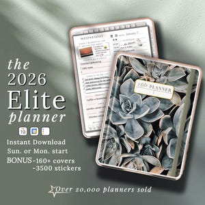 2026 Digital Planner GoodNotes Template for iPad Tablet and Phone with Apple & Google Calendar Links Life Journal Daily Weekly and Monthly
