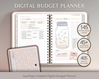 Digital Budget Planner GoodNotes iPad Template Weekly & BiWeekly PDF Monthly Notability Finance Tracker
