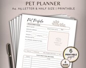 Pet Planner Printables: Pet Care & Medical Tracker (A4/A5/Letter/Half) (Digital Download)