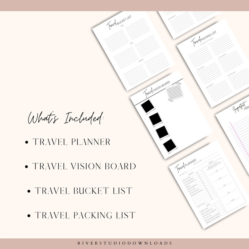TRAVEL PLANNER Packing List Vision Board Bucket Lists Etsy