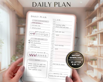 Daily Planner PNG Insert Widget Template GoodNotes and Android Tablet Planner Page  Undated Daily Plan  Instant Download