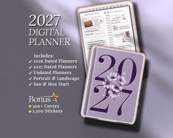 2027 Digital Planner, Weekly and Daily Templates, Goodnotes and Notability iPad Journal