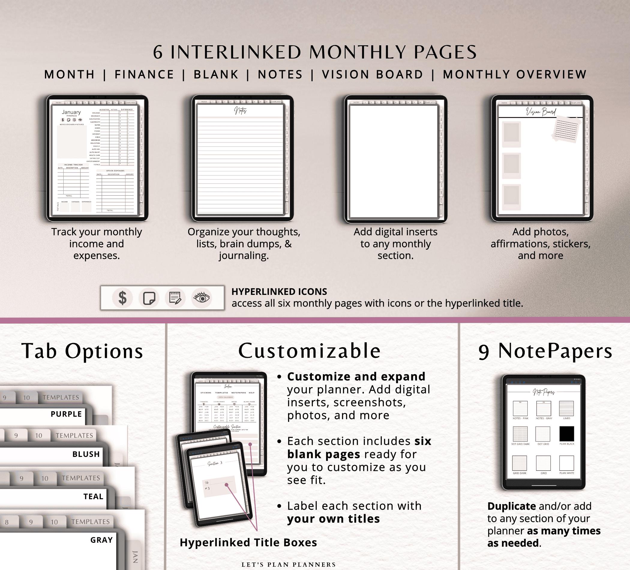 2027 Digital Planner Goodnotes Template iPad Android Notability Planner ...