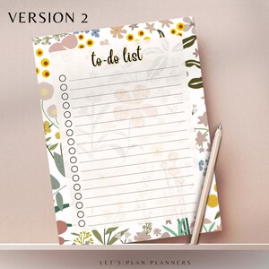 May include: A printable to-do list with a floral pattern in shades of pink, yellow, and green. The text "to-do list" is written in black cursive at the top of the page.