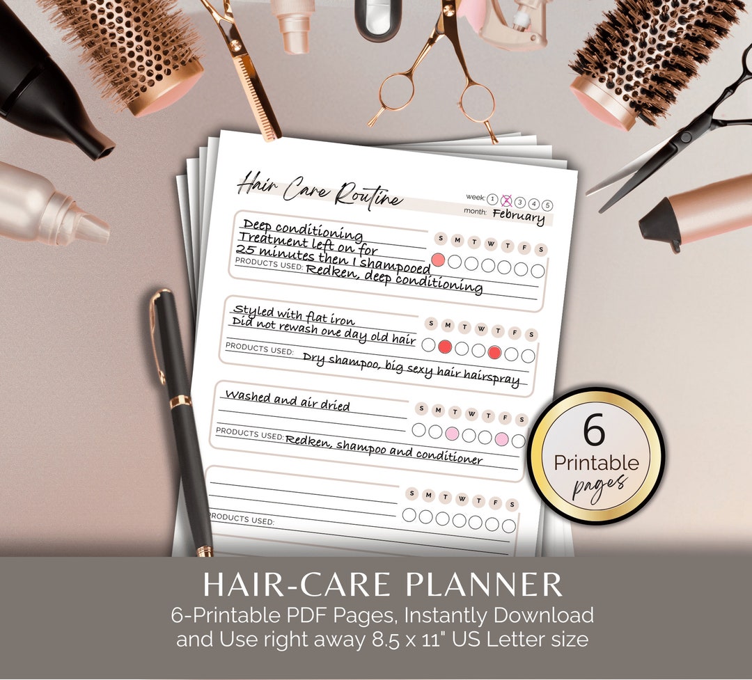 Haircare Planner and Track Haircare Routine Maintain Healthy