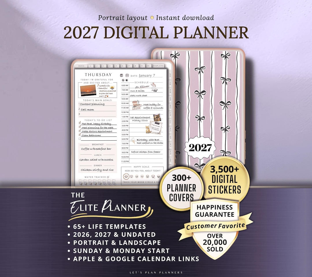 2027 Digital Planner Goodnotes iPad & Noteful Template Notability ...
