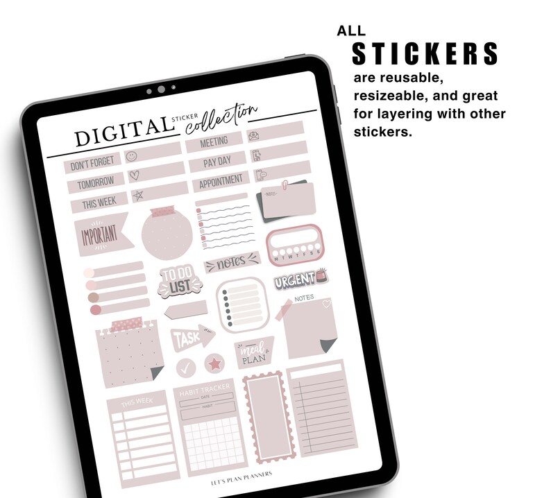Digital Sticker Set Digital Planner Stickers W/ Goodnote Sticker Book ...