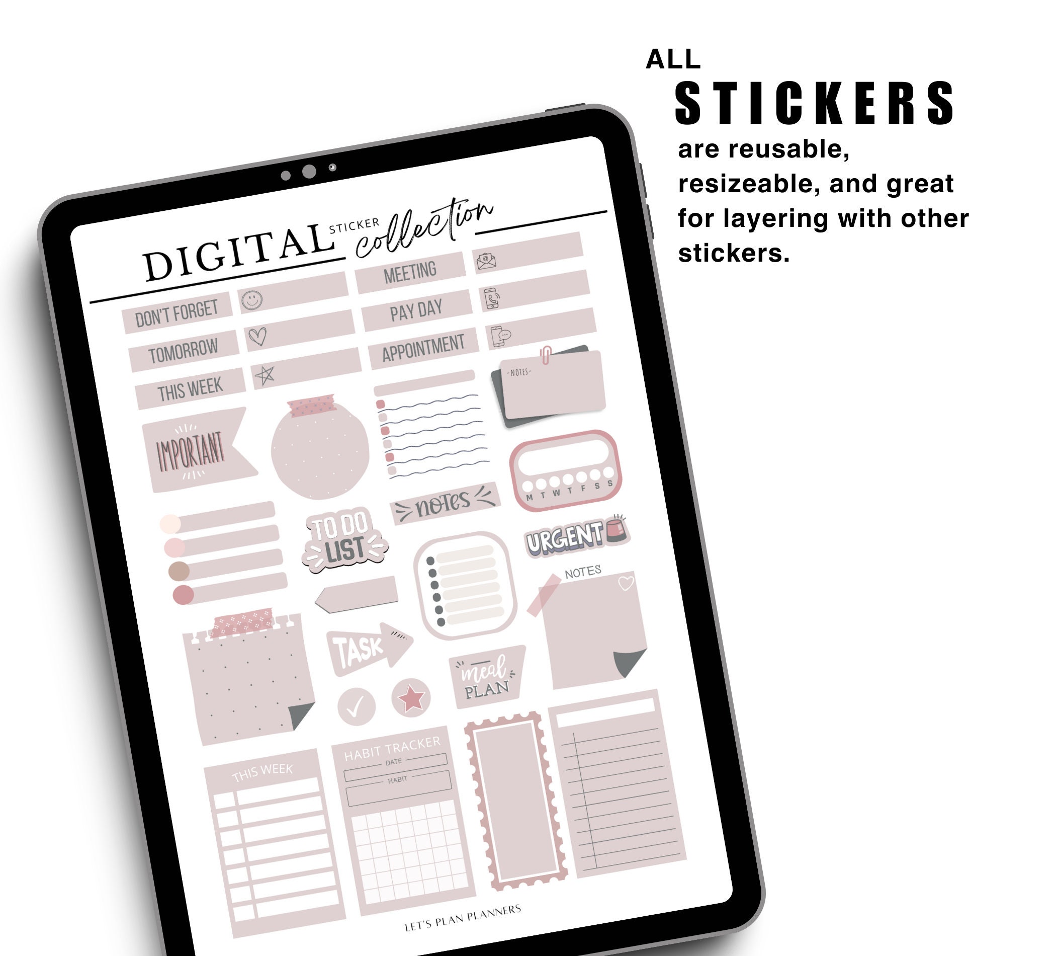 Digital Sticker Set Digital Planner Stickers W/ Goodnote Sticker Book ...
