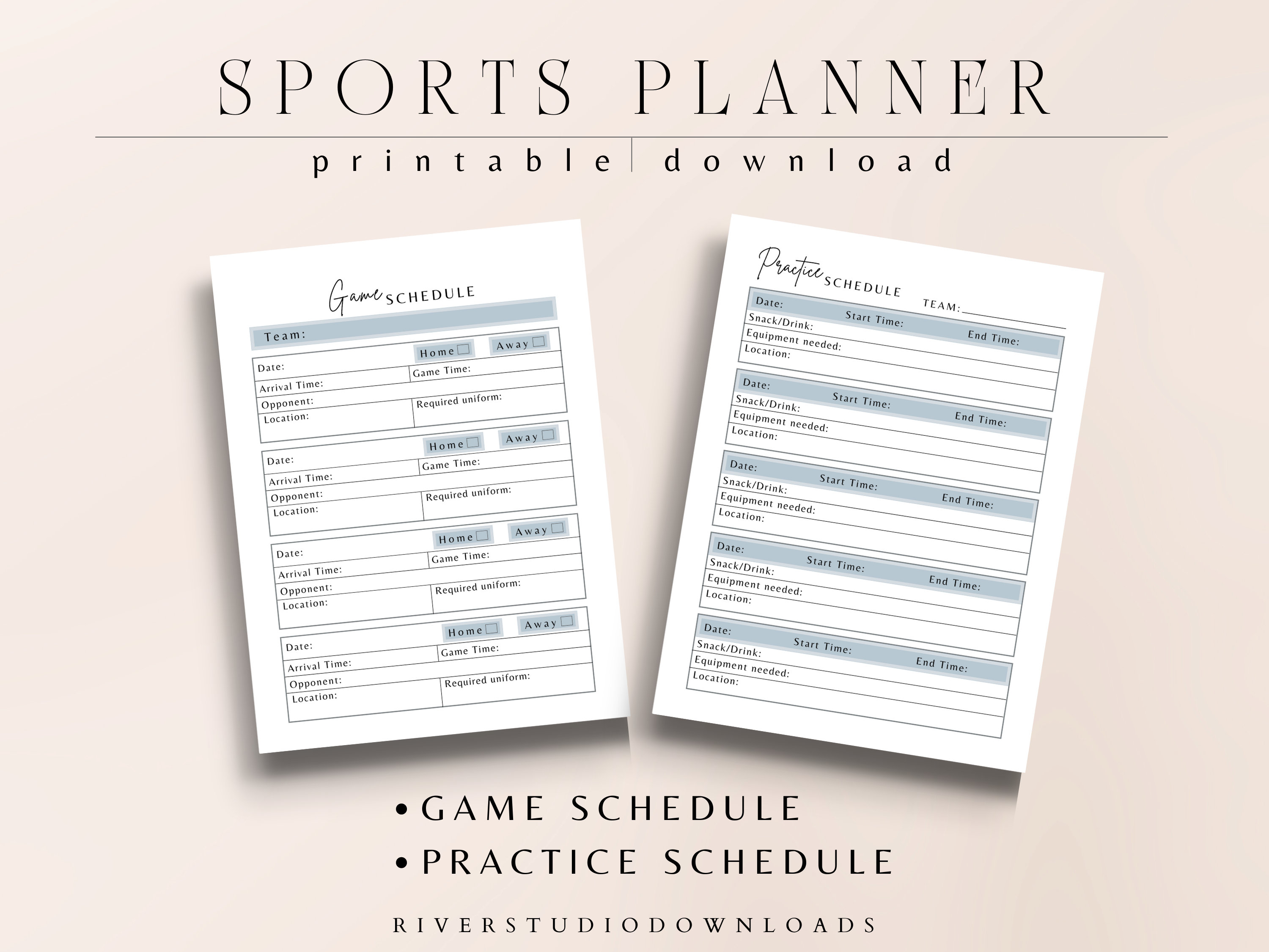 Sports Planner Printable Planner Planner Inserts Team Etsy