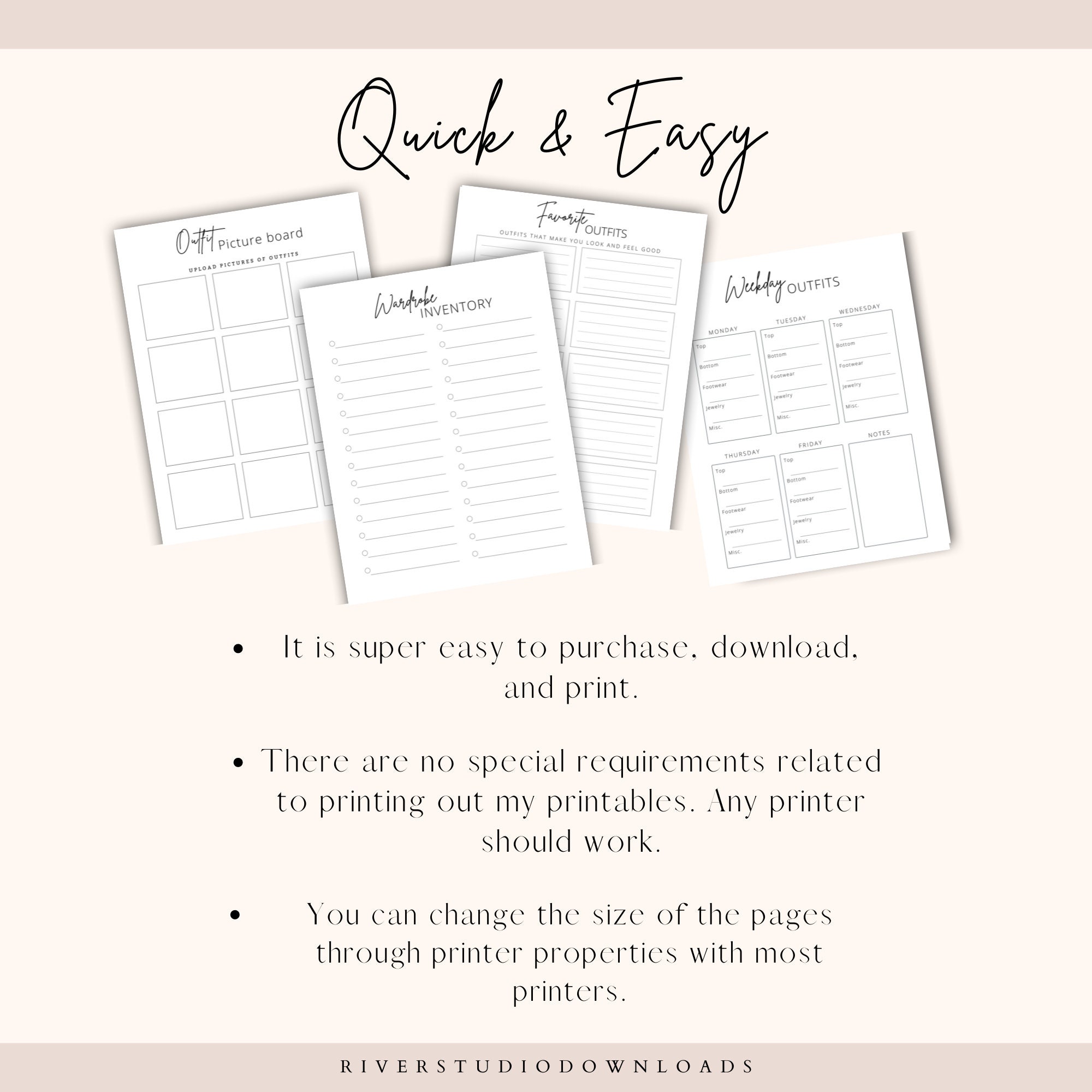Wardrobe Planner Template Bundle Digital Planner Printable - Etsy