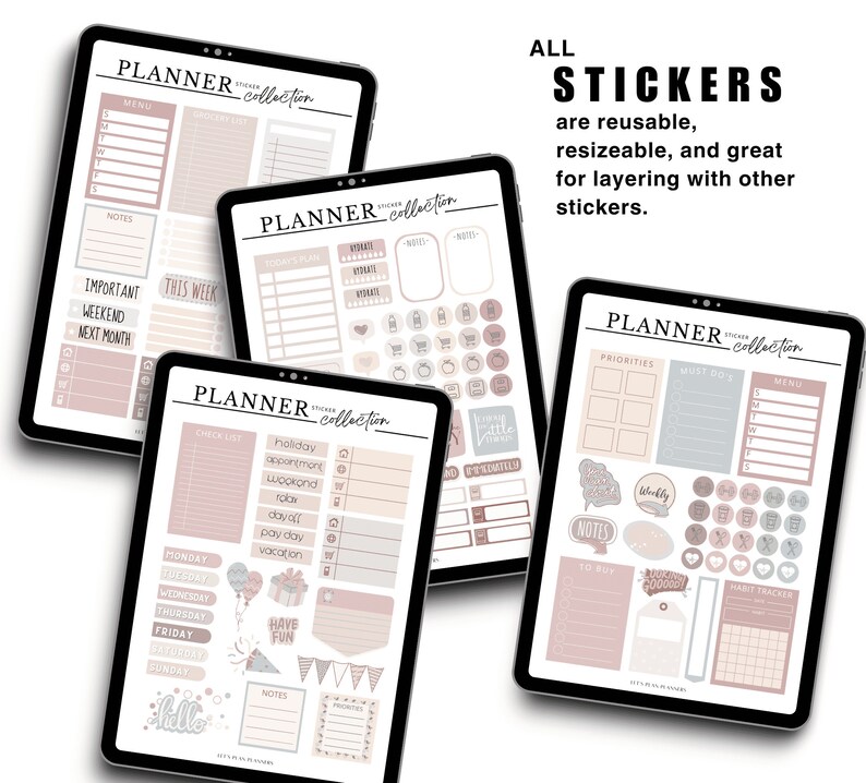 Digital Stickers Everyday Planner Stickers Digital Planner Individual PreCropped PNG Stickers and GoodNote Sticker Book Digital Stickers image 4