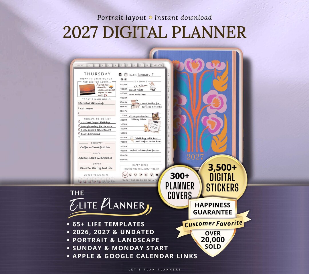 Digital Planner 2027 Weekly Customizable Life Daily Planner for iPad ...