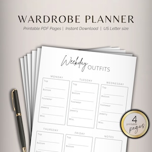 Wardrobe Planner Template Bundle  Digital Planner  Printable Wardrobe Organizer for Someone Who Has a Packed Closet and Nothing To Wear