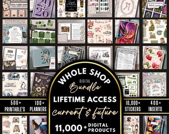 SHOP BUNDLE 2026 Digital Planner GoodNotes iPad Template Android Notability Journal Stickers Printables & Inserts