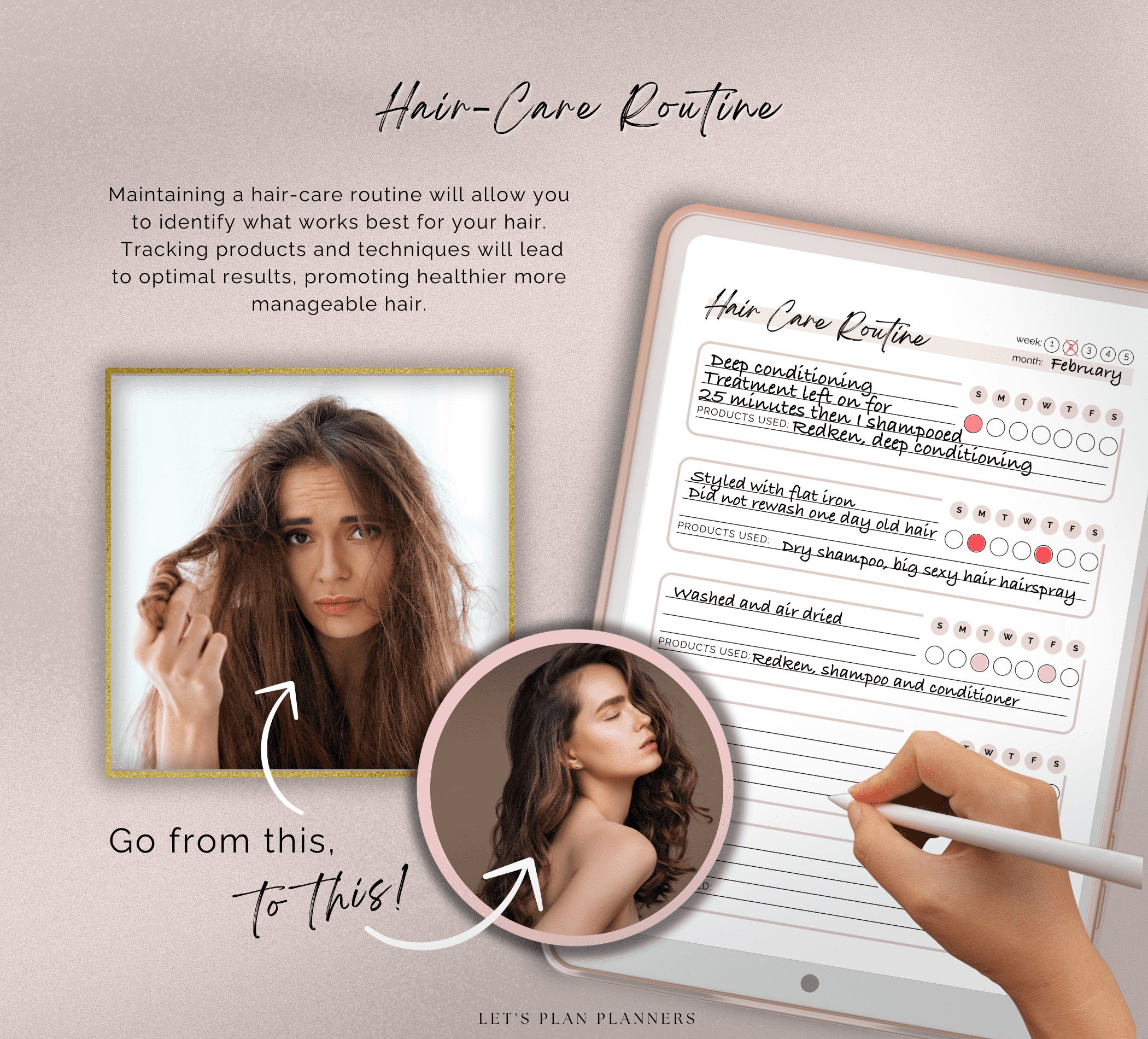 Haircare Planner Track Haircare Routine Maintain Healthy Wellmanaged ...