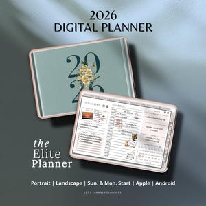2026 Digital Planner GoodNotes iPad and Notability Tablet Journal Weekly Template With Google and Apple Calendar Links