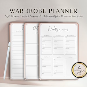 Wardrobe Planner Templates for Digital Planning  Digital Planner  Wardrobe Organizer Inserts Get the Most Out of What You Already Own