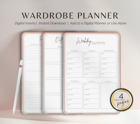 Wardrobe Planner Templates for Digital Planning  Digital Planner  Wardrobe Organizer Inserts Get the Most Out of What You Already Own