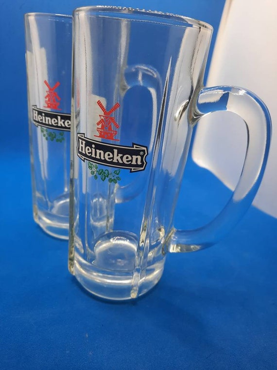 Vintage Heineken Beer Glasses With Handles Etsy