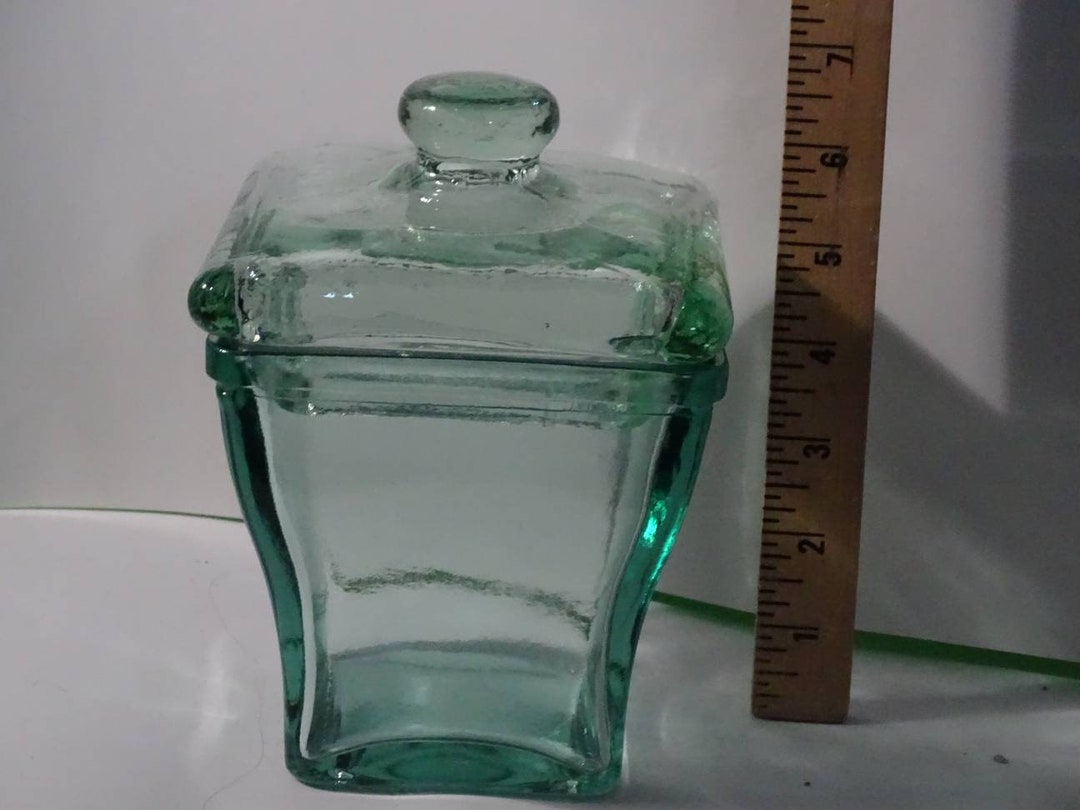 Vintage Thick Glass With Green Tint Cookie/ Candy or Storage Etsy